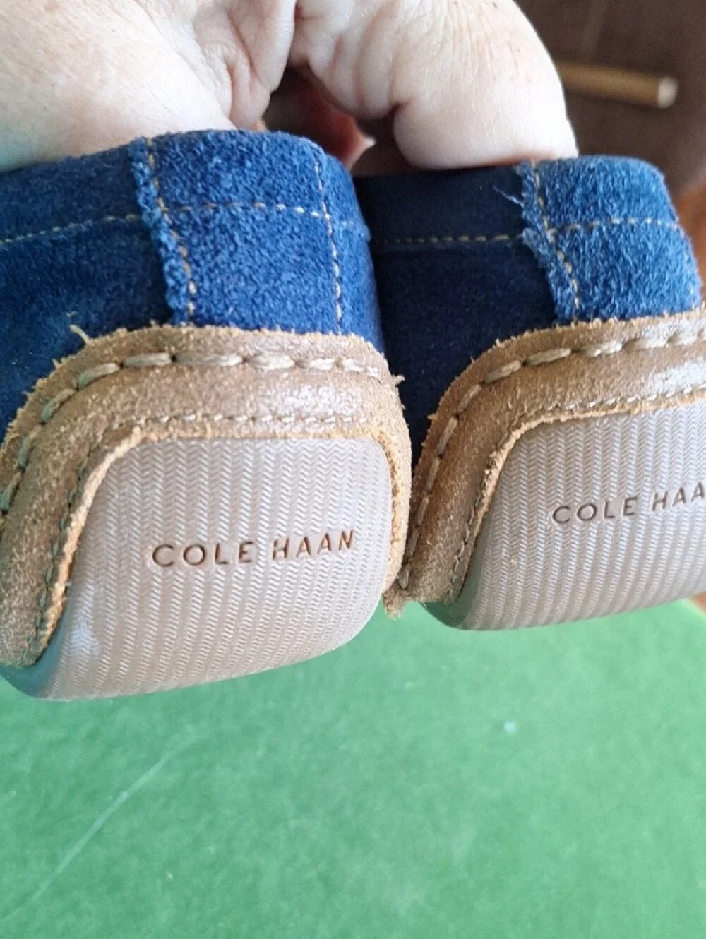 Cole Haan Blue Suede Penny Loafers